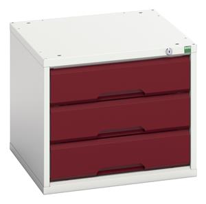 16925001.** verso drawer cabinet with 3 drawers. WxDxH: 525x550x450mm. RAL 7035/5010 or selected